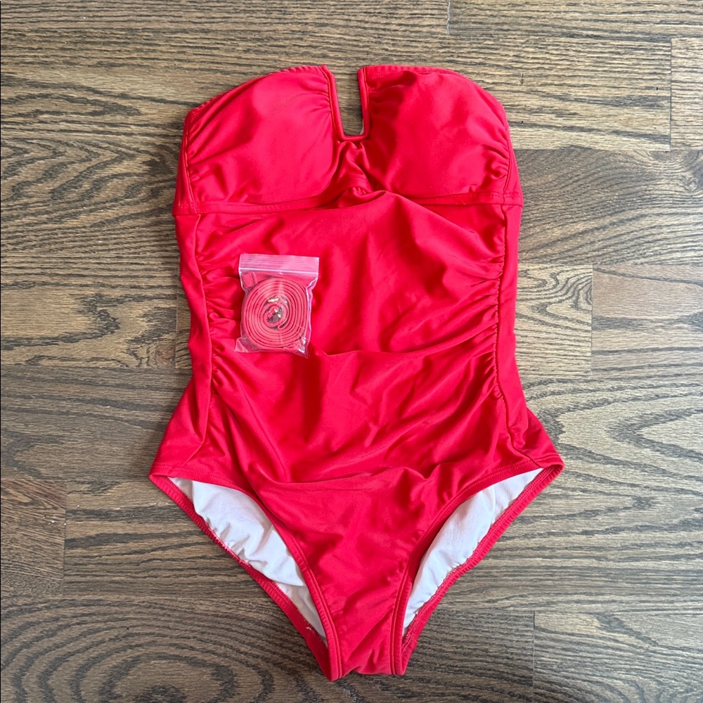 Kona Sol Red Strapless Swimsuit size Small